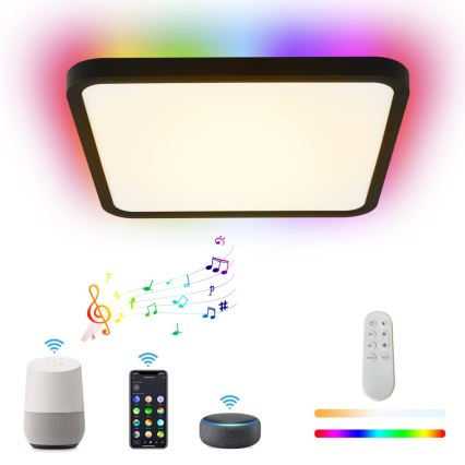 Immax NEO 07167-B40 - LED RGB+CCT dimmbare Deckenleuchte NEO LITE TUDO LED/50W/230V Wi-Fi Tuya schwarz + Fernbedienung