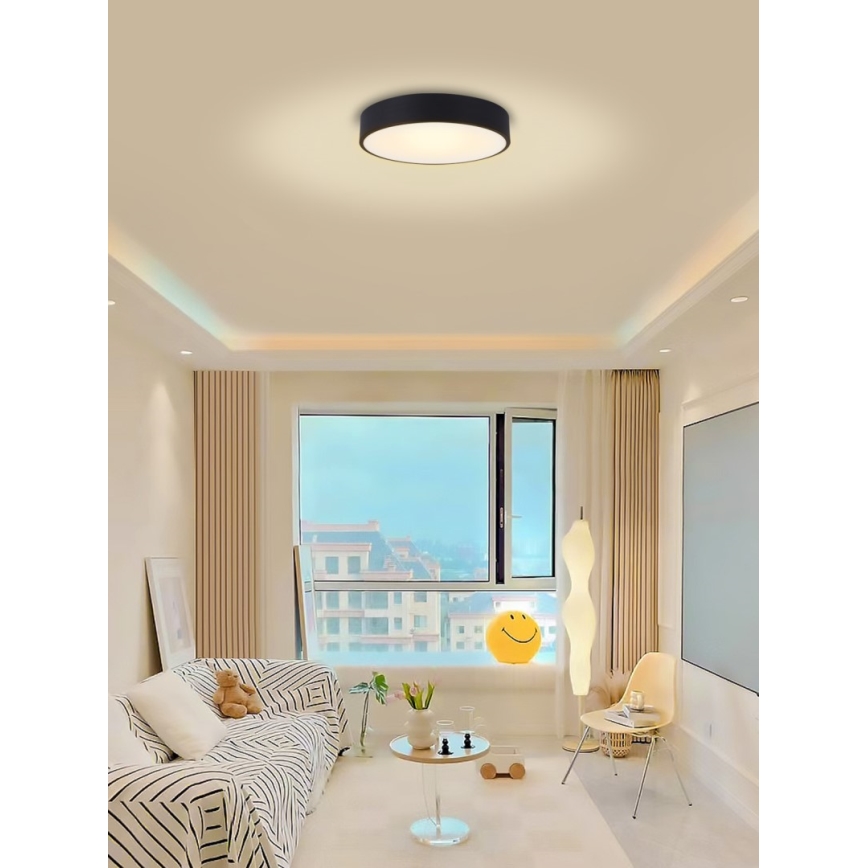 Immax NEO 07201L - LED dimmbares Deckenleuchte RONDATE LED/28W/230V schwarz Tuya + Fernbedienung