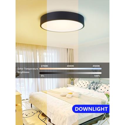 Immax NEO 07201L - LED dimmbares Deckenleuchte RONDATE LED/28W/230V schwarz Tuya + Fernbedienung