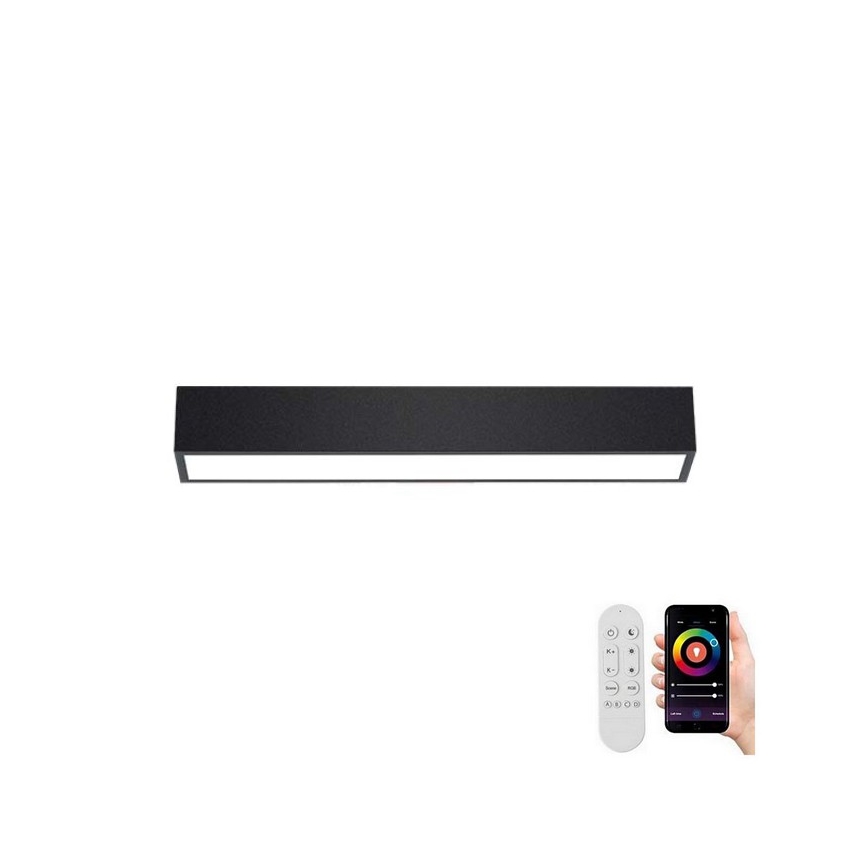 Immax NEO 07254L - LED dimmbares Deckenleuchte NEO LITE LUNGO LED/20W/230V 3000-6000K Wi-Fi Tuya schwarz + Fernbedienung