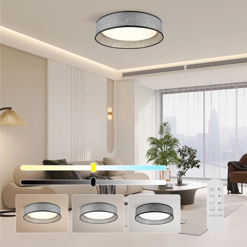 Immax NEO 07287L - LED+CCT dimmbare Deckenleuchte LONA LED/36W/230V 3000-6000K Wi-Fi Tuya Ø 45,5 cm+ Fernbedienung
