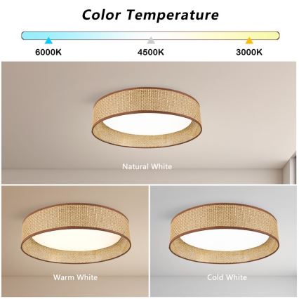 Immax NEO 07288L - LED+CCT, dimmbare Deckenleuchte LONA LED/36W/230V 3000-6000K Wi-Fi Tuya Ø 45,5 cm + Fernbedienung