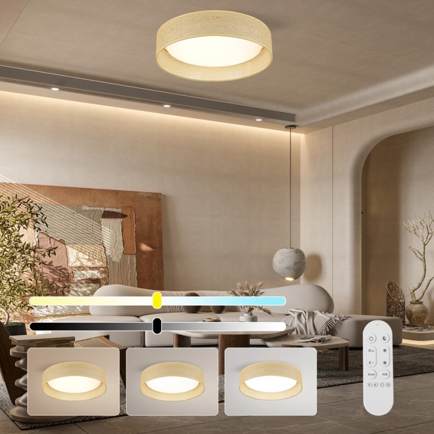 Immax NEO 07289L - LED+CCT dimmbare Deckenleuchte LONA LED/36W/230V 3000–6000K Wi‑Fi Tuya Ø 45,5 cm + Fernbedienung