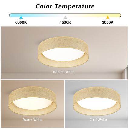 Immax NEO 07289L - LED+CCT dimmbare Deckenleuchte LONA LED/36W/230V 3000–6000K Wi‑Fi Tuya Ø 45,5 cm + Fernbedienung