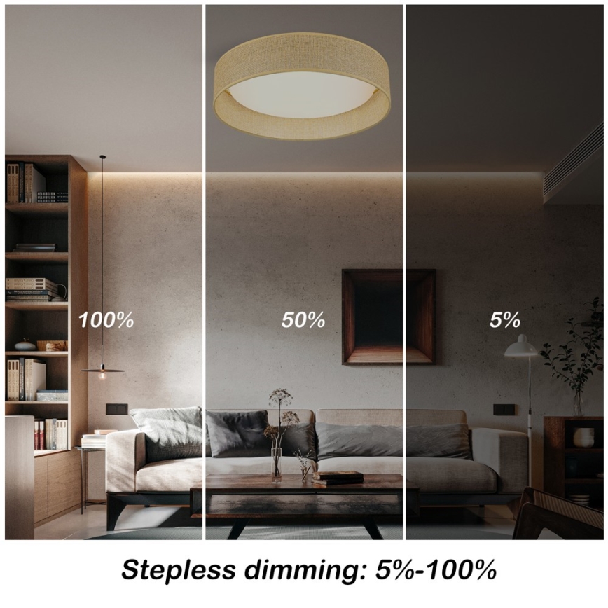Immax NEO 07289L - LED+CCT dimmbare Deckenleuchte LONA LED/36W/230V 3000–6000K Wi‑Fi Tuya Ø 45,5 cm + Fernbedienung