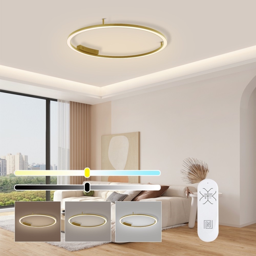 Immax NEO 07291-80G - LED+CCT dimmbare Deckenleuchte FINO LED/55W/230V 2700–6500K Tuya Ø 80 cm + Fernbedienung