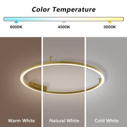 Immax NEO 07291-80G - LED+CCT dimmbare Deckenleuchte FINO LED/55W/230V 2700–6500K Tuya Ø 80 cm + Fernbedienung