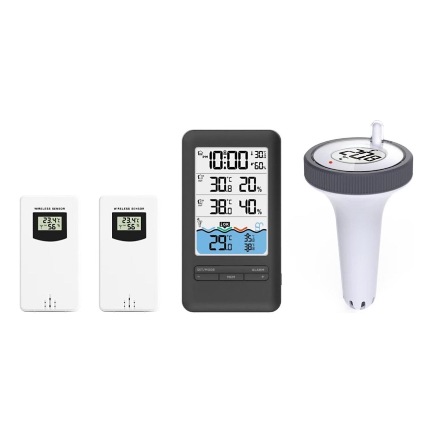 Immax NEO 07529L - Smart-Temperatursensor für Schwimmbecken + 2x Innenraumtemperatur- und Feuchtigkeitssensor Wi-Fi Tuya