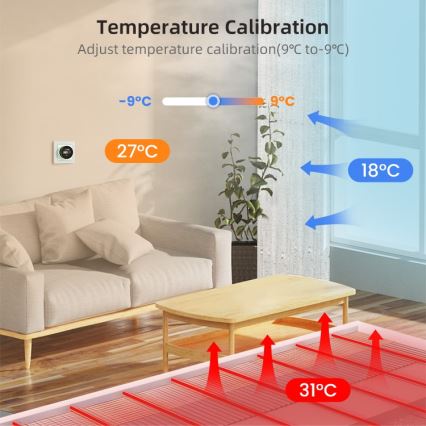 Immax NEO 07534L - SMART-Thermostat für Fußbodenheizung 230V/3A Wi-Fi Tuya