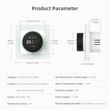 Immax NEO 07534L - SMART-Thermostat für Fußbodenheizung 230V/3A Wi-Fi Tuya