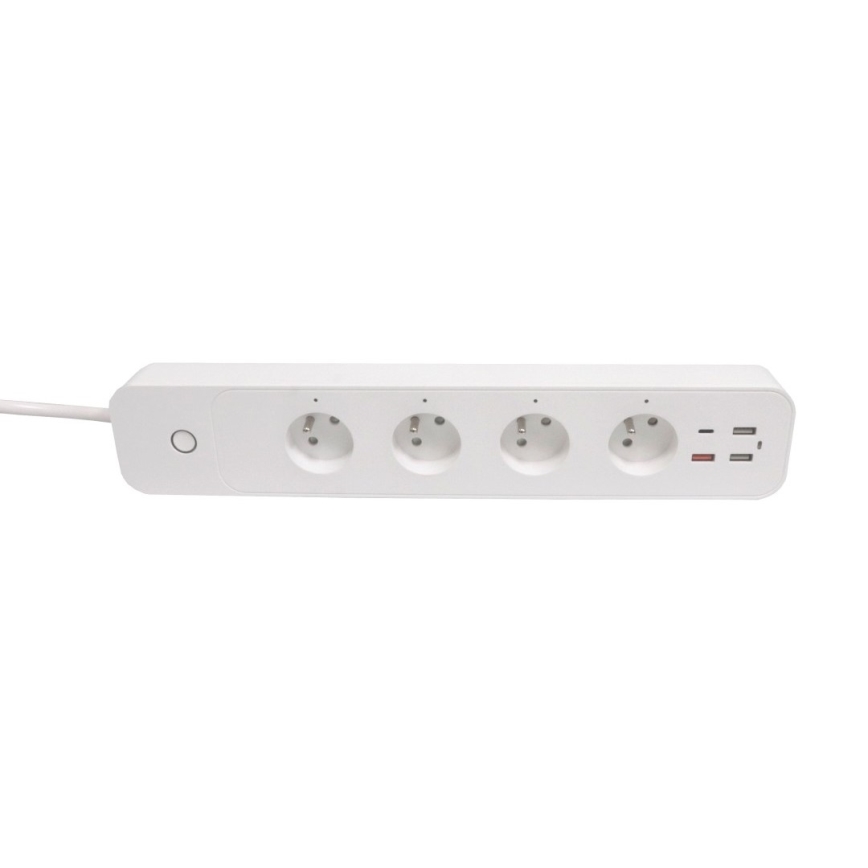Immax NEO 07771L - Verlängerungskabel NEO LITE Smart 4AC+3xUSB+1xUSB C Wi-Fi Tuya