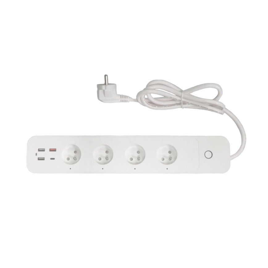 Immax NEO 07771L - Verlängerungskabel NEO LITE Smart 4AC+3xUSB+1xUSB C Wi-Fi Tuya