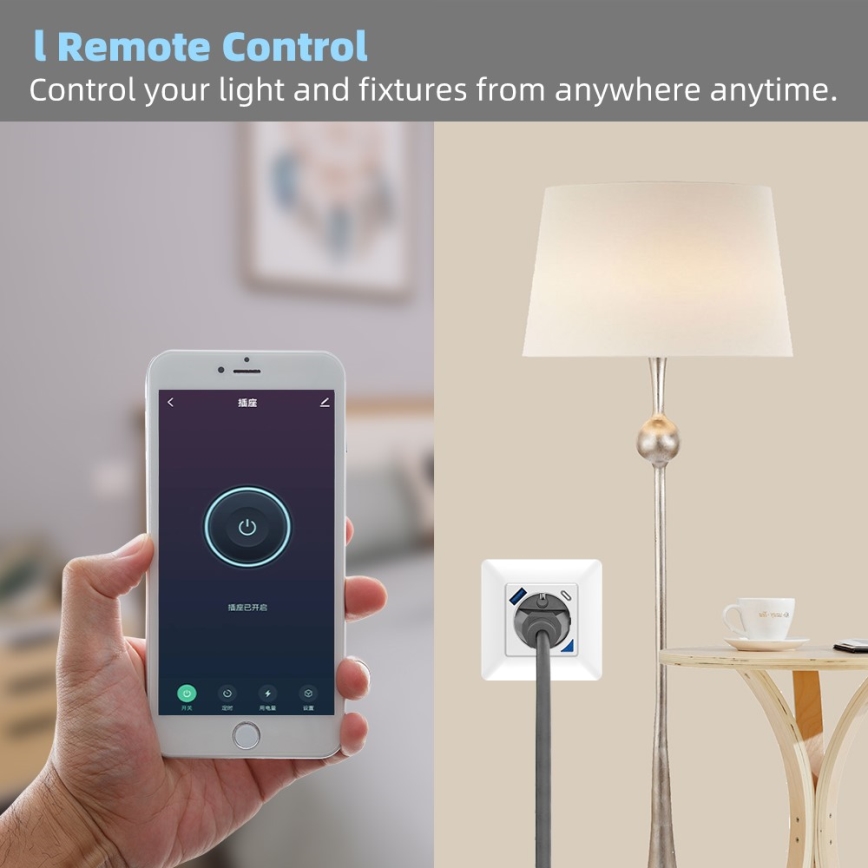 Immax NEO 07801L - Intelligente Steckdose 16A/230V + 1x USB-A + 1x USB-C Tuya SCHUKO