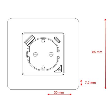 Immax NEO 07801L - Intelligente Steckdose 16A/230V + 1x USB-A + 1x USB-C Tuya SCHUKO
