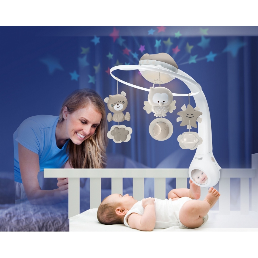 Infantino - Mobile mit Melodie 3in1 für das Babybett 3xAAA Braun