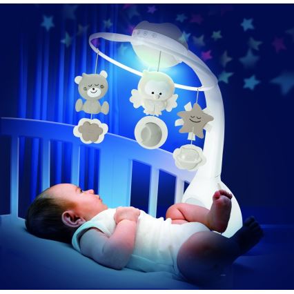 Infantino - Mobile mit Melodie 3in1 für das Babybett 3xAAA Braun