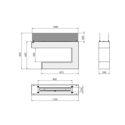 InFire - BIO-Kamin 110x92 cm 3 kW schwarz