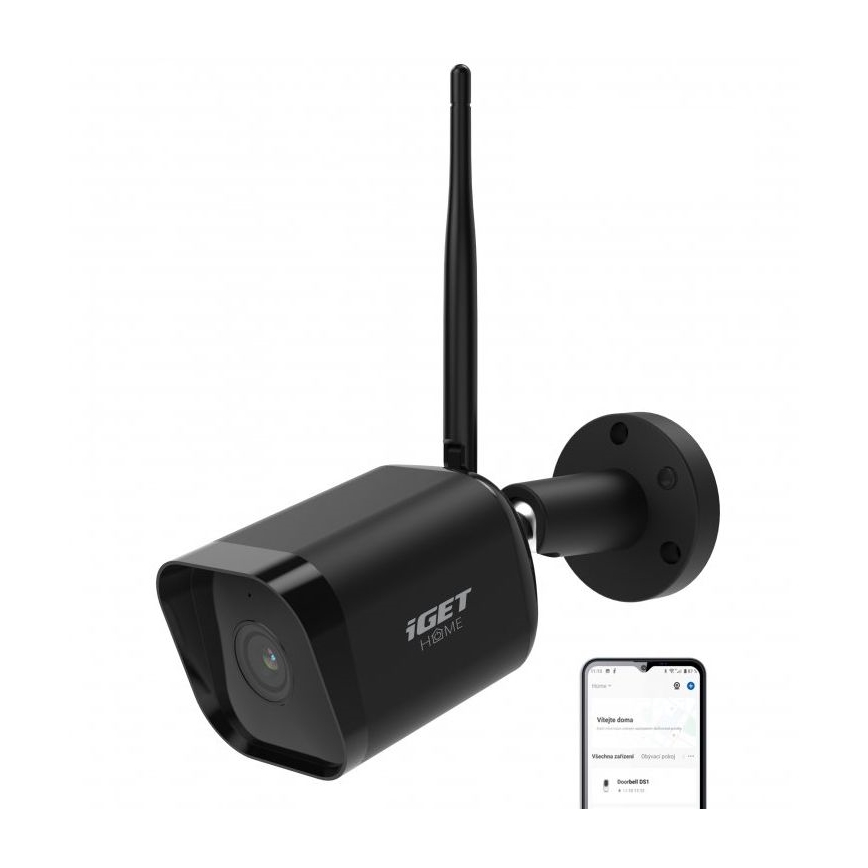 Intelligente Außenkamera mit Full HD 1080p Sensor 12V IP65 Wi-Fi Tuya Schwarz