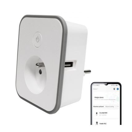 Intelligente Steckdose mit Verbrauchsmessung 3680W/230V + 2x USB/12W/5V Wi-Fi