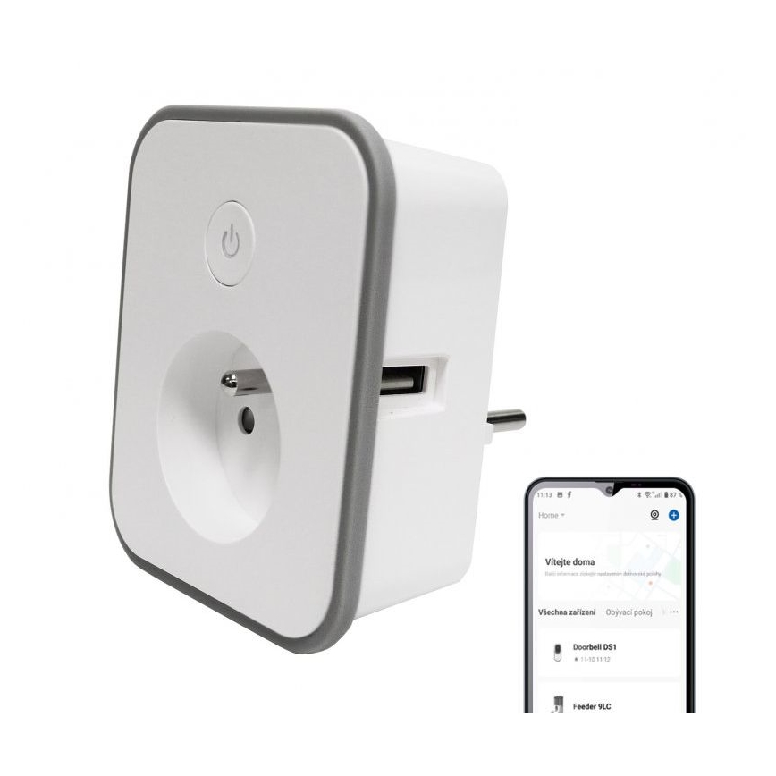 Intelligente Steckdose mit Verbrauchsmessung 3680W/230V + 2x USB/12W/5V Wi-Fi