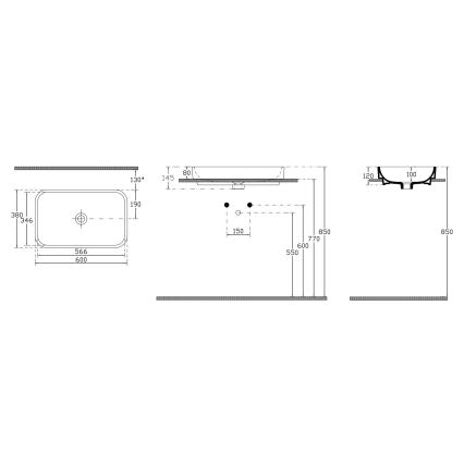 Isvea - Aufsatzwaschbecken AQUA 60 x 38 cm Keramik/weiß
