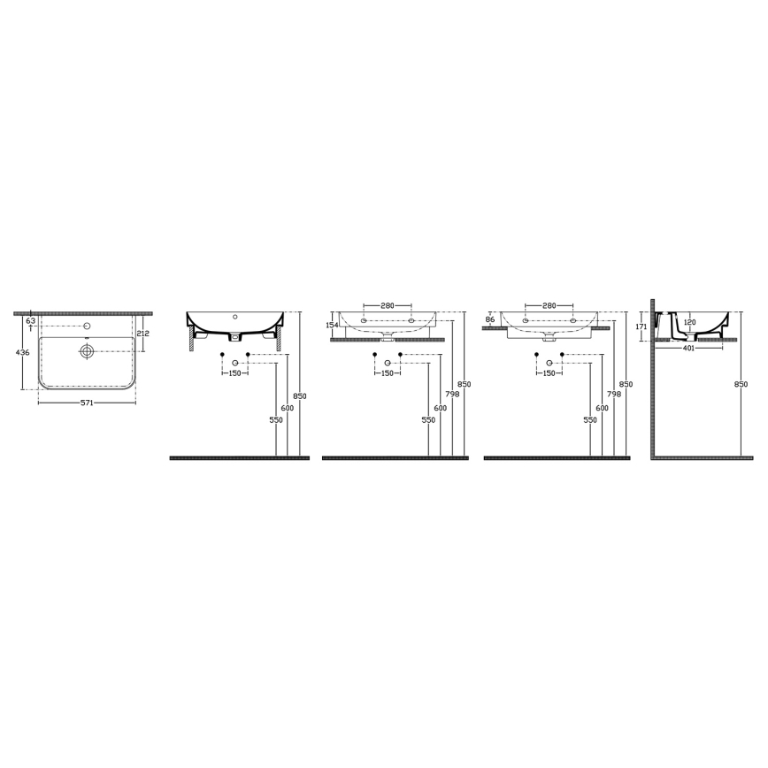 Isvea - Aufsatzwaschbecken SOTT AQUA 57 x 44 cm Keramik/Weiß