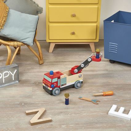 Janod - Holzbausatz BRICOKIDS Feuerwehrwagen