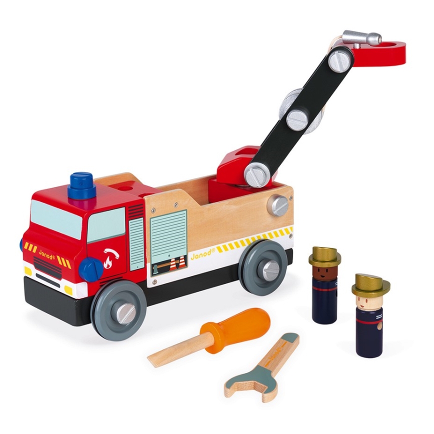 Janod - Holzbausatz BRICOKIDS Feuerwehrwagen