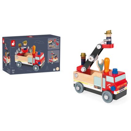 Janod - Holzbausatz BRICOKIDS Feuerwehrwagen
