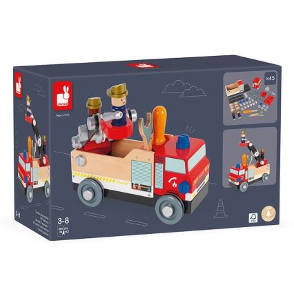 Janod - Holzbausatz BRICOKIDS Feuerwehrwagen