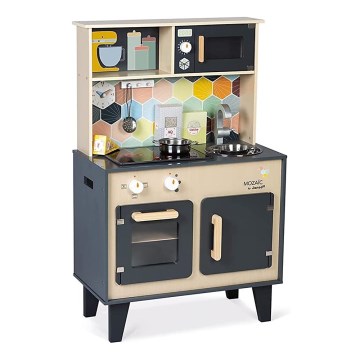 Janod - Holz-Küche mit LED-Kochfeld MOZAIC 2xLR6