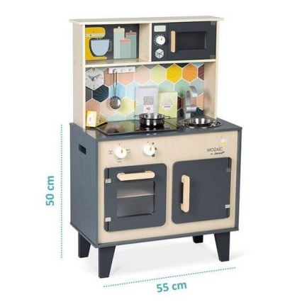 Janod - Holz-Küche mit LED-Kochfeld MOZAIC 2xLR6