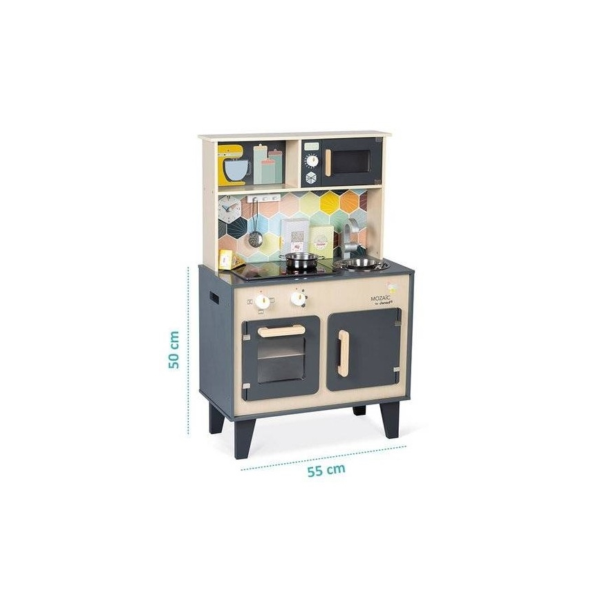 Janod - Holz-Küche mit LED-Kochfeld MOZAIC 2xLR6
