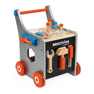 Janod - Holzlauflernwagen mit Werkzeug BRICOKIDS
