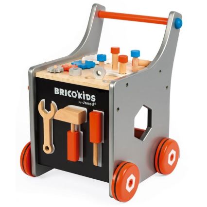 Janod - Holzlauflernwagen mit Werkzeug BRICOKIDS