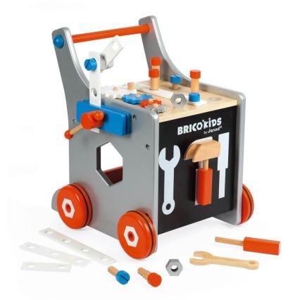 Janod - Holzlauflernwagen mit Werkzeug BRICOKIDS