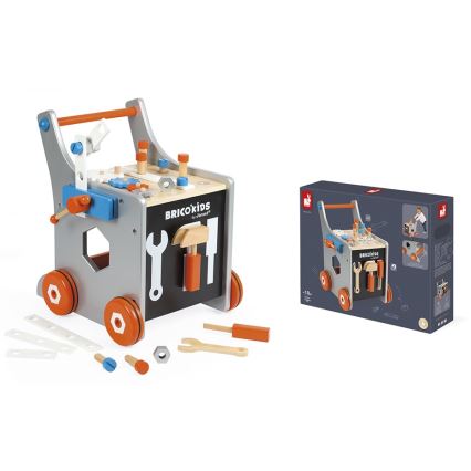 Janod - Holzlauflernwagen mit Werkzeug BRICOKIDS