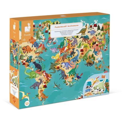 Janod - Kinderpädagogisches Puzzle 200 Teile Dinosaurier