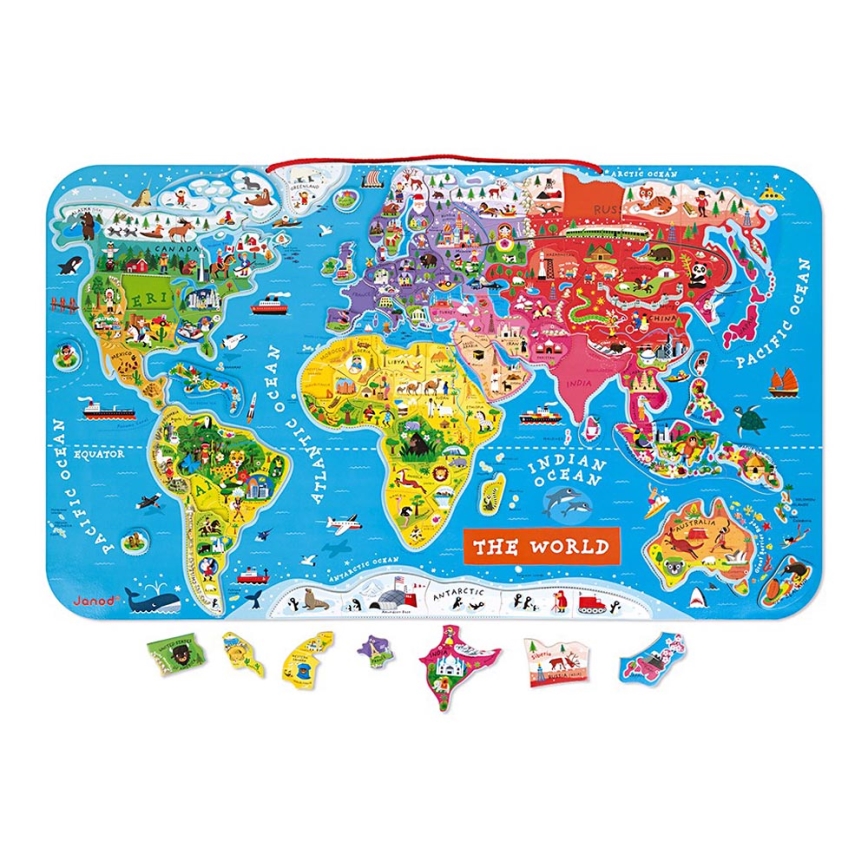 Janod - Magnetische Weltkarte Englisch
