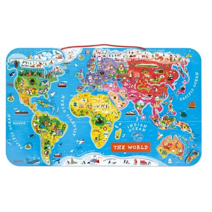Janod - Magnetische Weltkarte Englisch