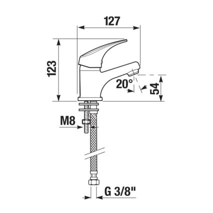 JIKA H3111N10041101 - Waschbeckenarmatur TALAS 12,3 cm glänzendes Chrom