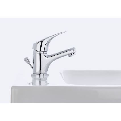 JIKA H3111N10041111 - Waschbeckenarmatur + Ablauf mit Überlauf TALAS 12,3 cm glänzendes Chrom