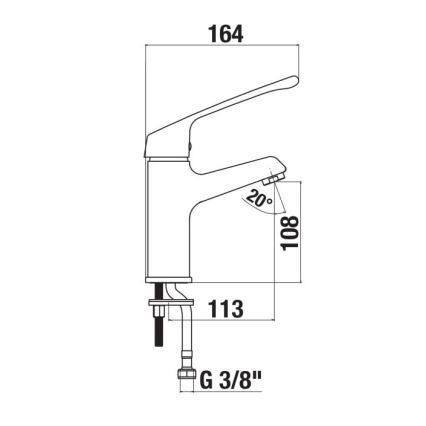 JIKA H3111W10045101 - Waschtischarmatur mit Klinikhebel CUBE 16,4 cm glänzendes Chrom