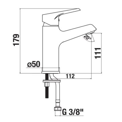 JIKA H3111W10049101 - Waschbeckenarmatur CUBE 17,9 cm Cold Start/glänzendes Chrom