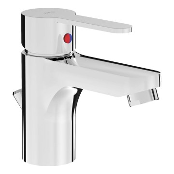 JIKA H3111Z10041111 - Waschbeckenarmatur + Ablauf mit Überlauf LYRA 12,5 cm glänzendes Chrom