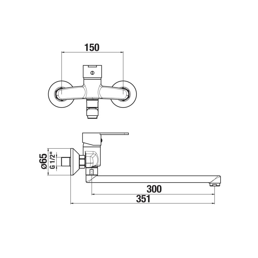 JIKA H3111Z70042401 - Waschbeckenarmatur LYRA 15x35,1 cm glänzendes Chrom