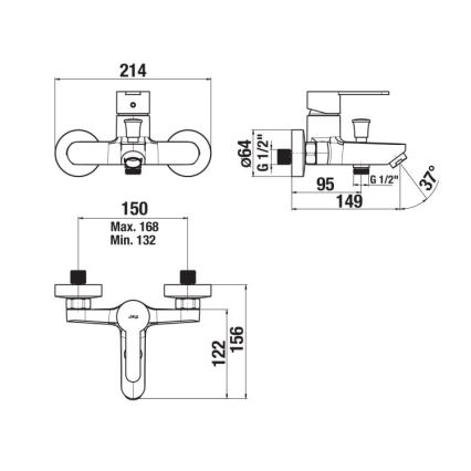 JIKA H3211Z70044001 - Badewannenarmatur LYRA glänzendes Chrom