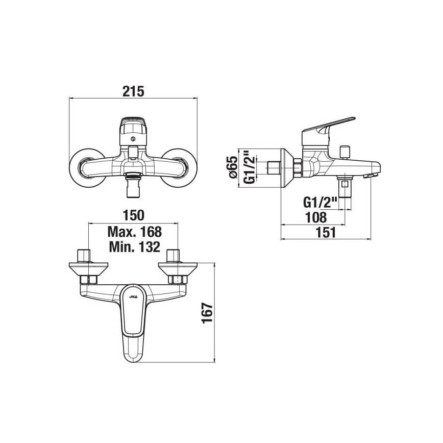 JIKA H3212E70044001 - Badewannenarmatur TALAS glänzendes Chrom