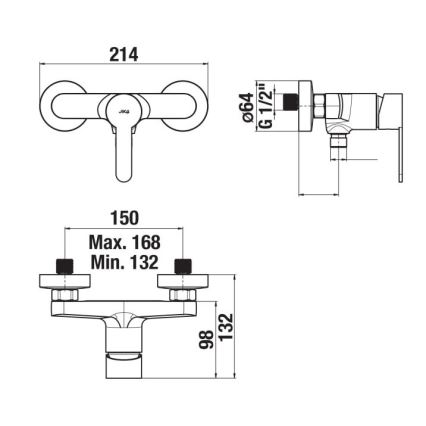 JIKA H3311Z70044001 - Duscharmatur LYRA glänzendes Chrom
