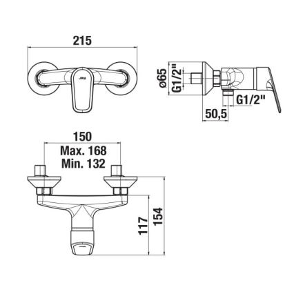 JIKA H3312E70044001 - Duscharmatur TALAS glänzendes Chrom